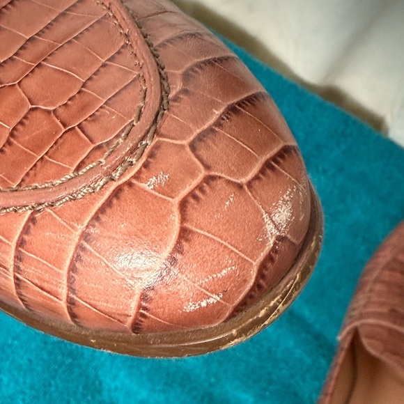 J. Crew Women's Sz 8 Academy Penny Loafers in Croc-Embossed Leather - Picture 10 of 12